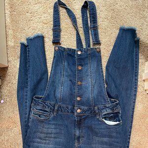 denim overalls long, size L